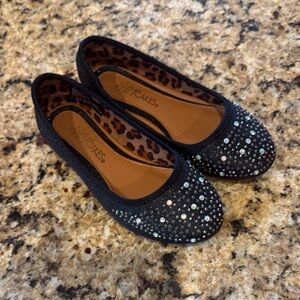 Hot Cakes Black Rhinestone Flats